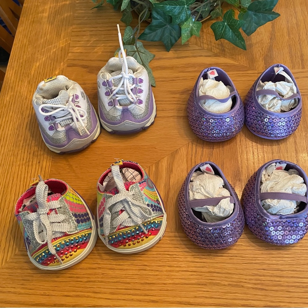 Build a Bear Girls Purple Shoes Bundle